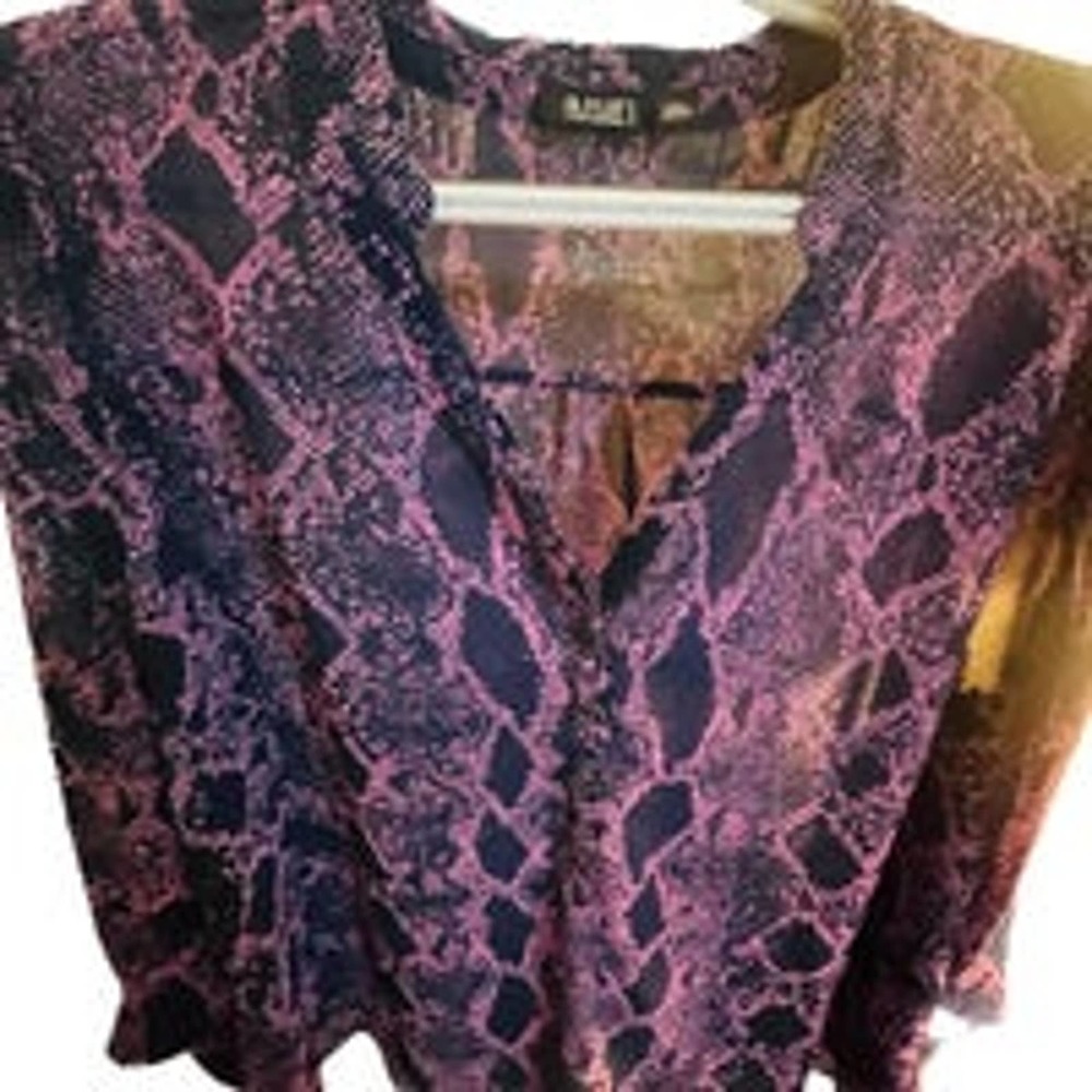 a.n.a Purple/Navy Animal Print Top-PXL